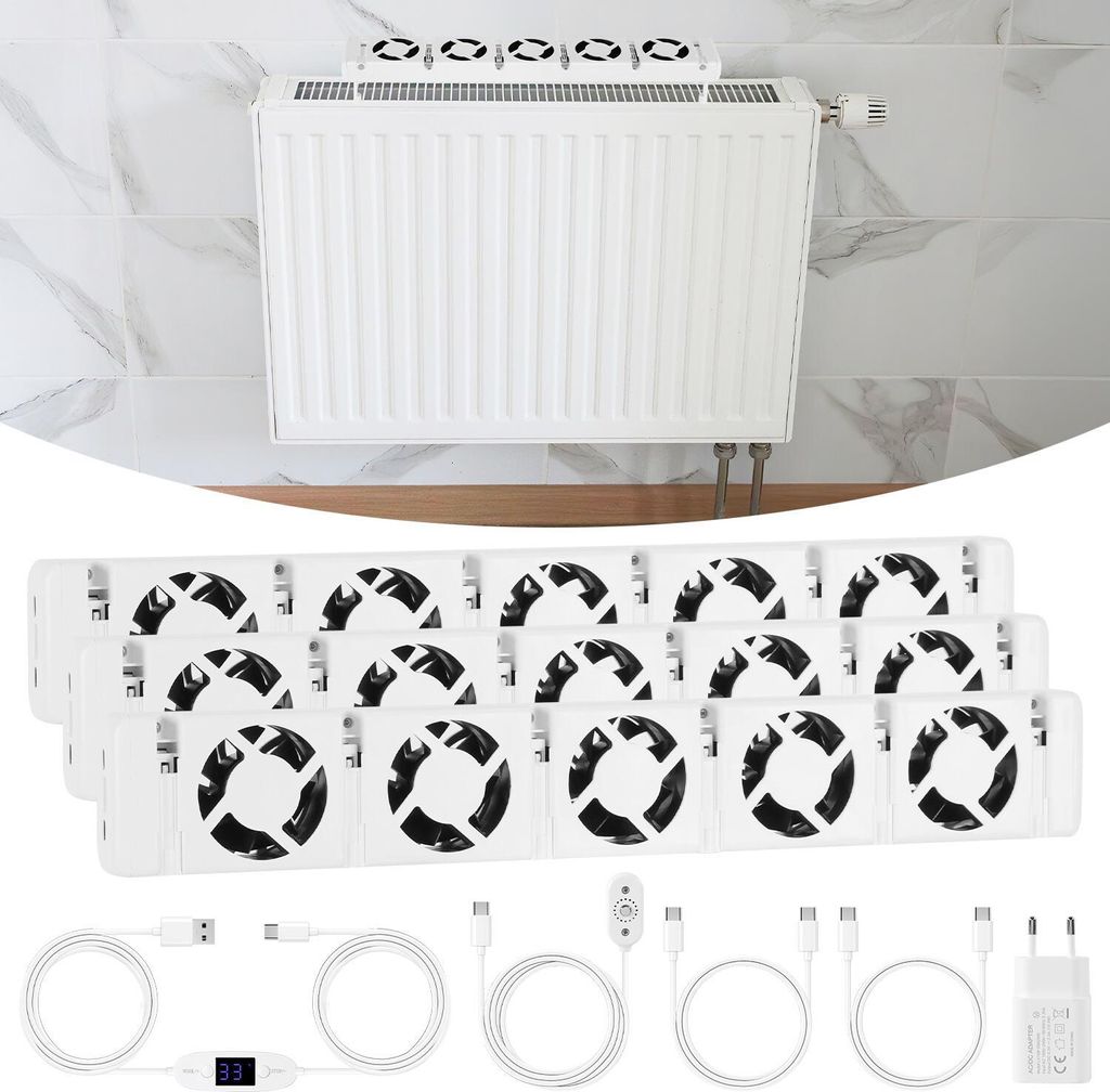 Ikodm, sada 3 ventilátorů pro radiátory, 5 ventilátorů, Obrázek produktu 