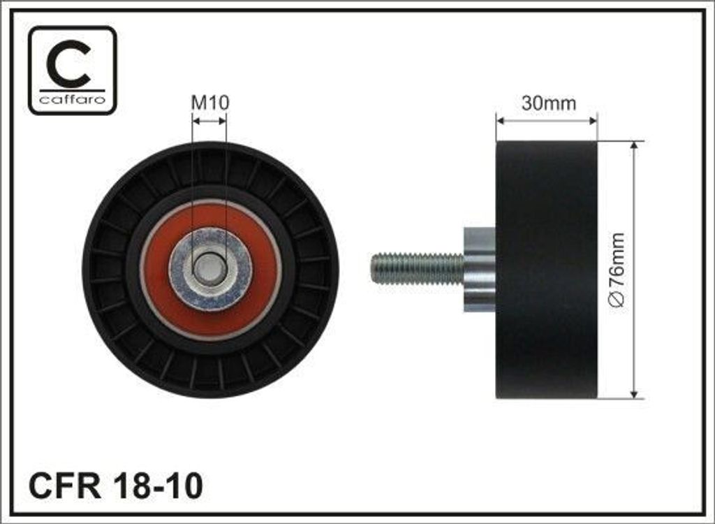 CAFFARO 18-10 Umlenkrolle Keilrippenriemen 76mm für AUDI A4 Limousine (8K2, B8) für FORD MONDEO IV Turnier (BA7) Focus II Schrägheck (DA, HCP, DP)
