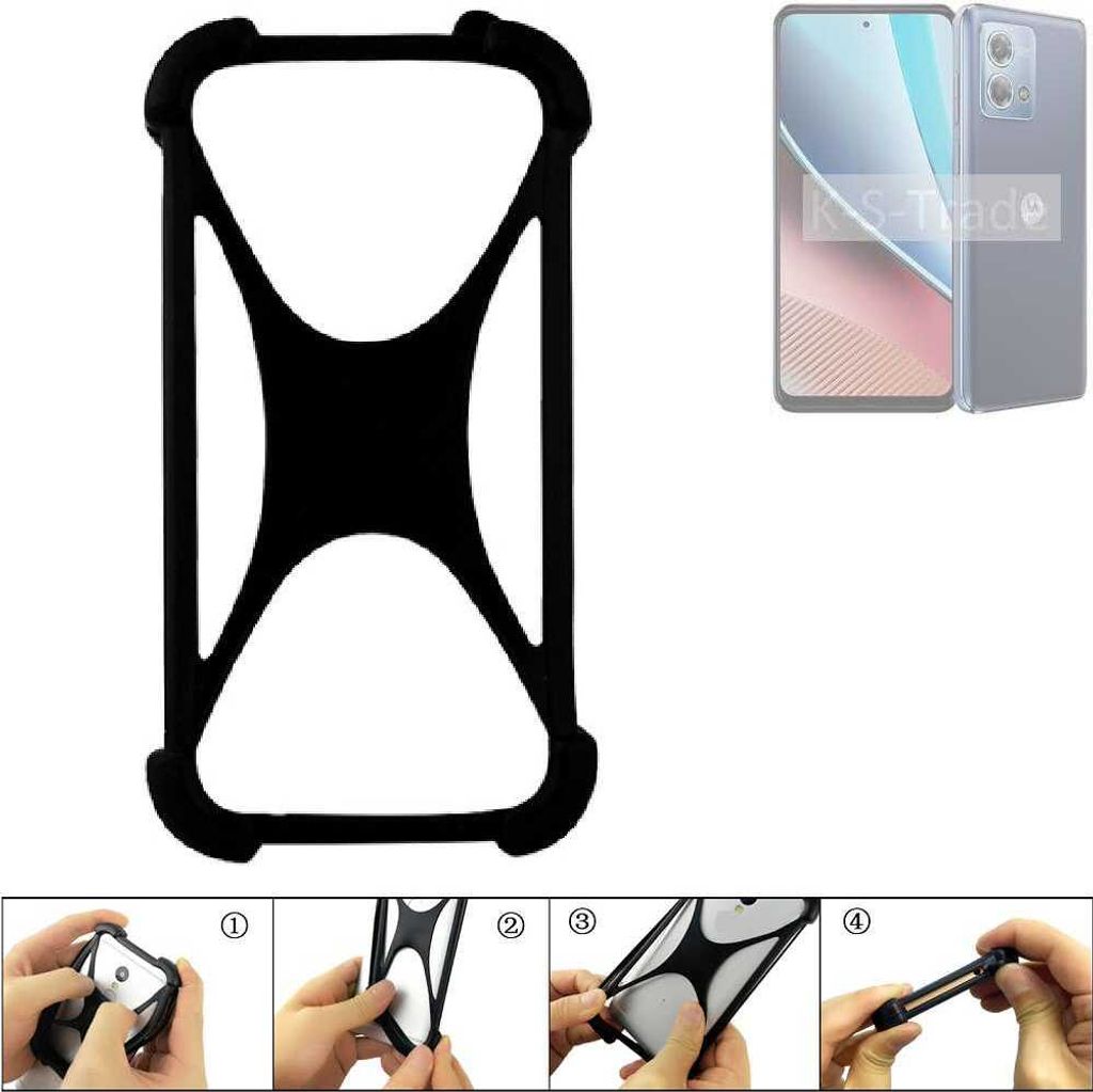 K-S-Trade Handy-Hülle Schutz-Hülle kompatibel mit Motorola Moto G Stylus (2023) Silikon Bumper TPU Softcase Smartphone Stoßschutz, schwarz
