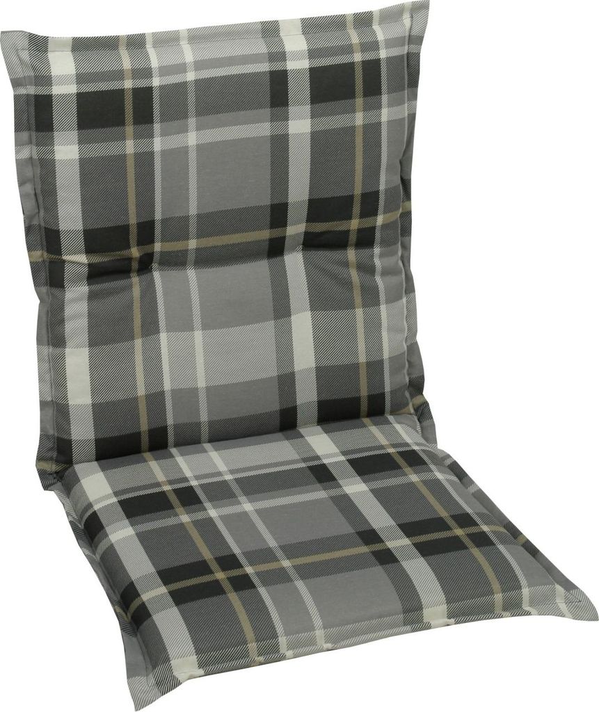 Go-De Niederlehner-Auflage 100 cm x50 cm x 6 cm, grau-kariert