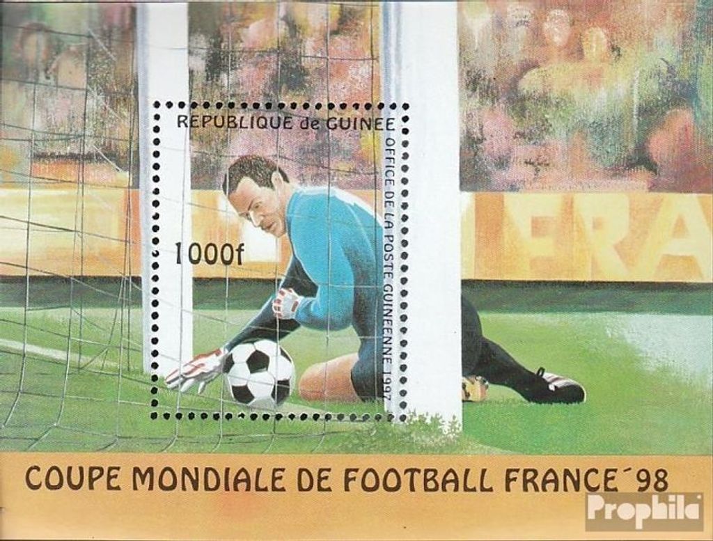 Briefmarken Guinea 1997 Mi Block506 (kompl.Ausg.) postfrisch Fußball-WM in Frankreich