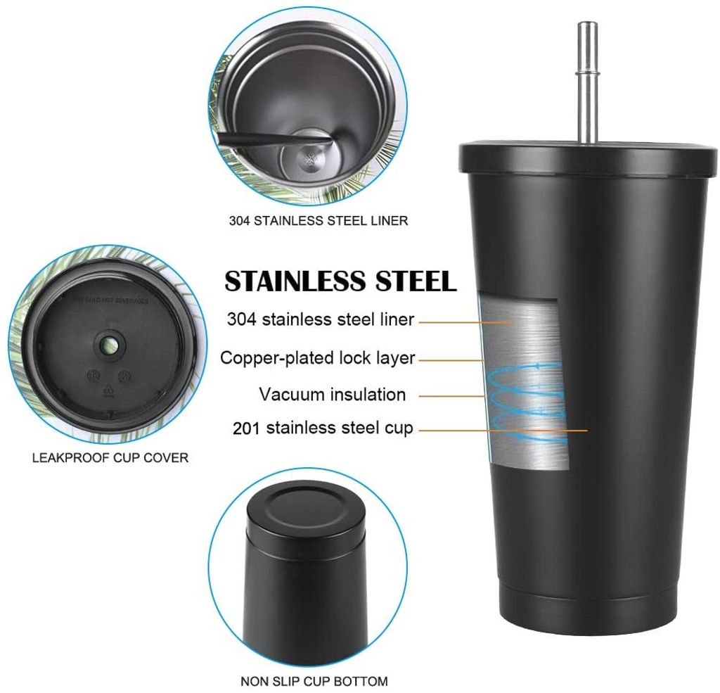 Isolierbecher 590 Ml Mit Deckel & Strohhalm – Lustiger Weihnachtsbecher Als Geschenk Für Kaffee, Tee Oder Kalte Getränke