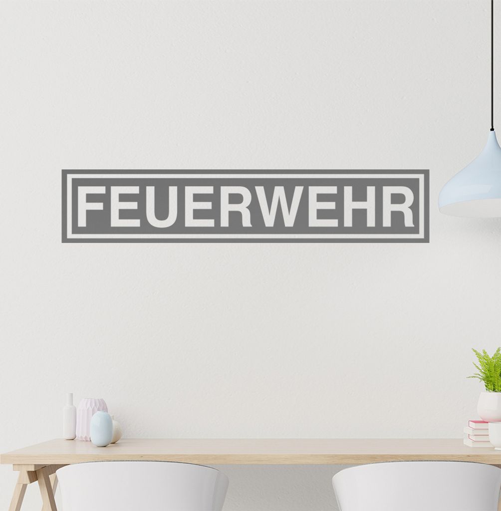 Feuerwehr Wandtattoo in 6 Größen - Wandaufkleber Wall Sticker - Dekoration, Küche, Wohnzimmer, Schlafzimmer, Badezimmer