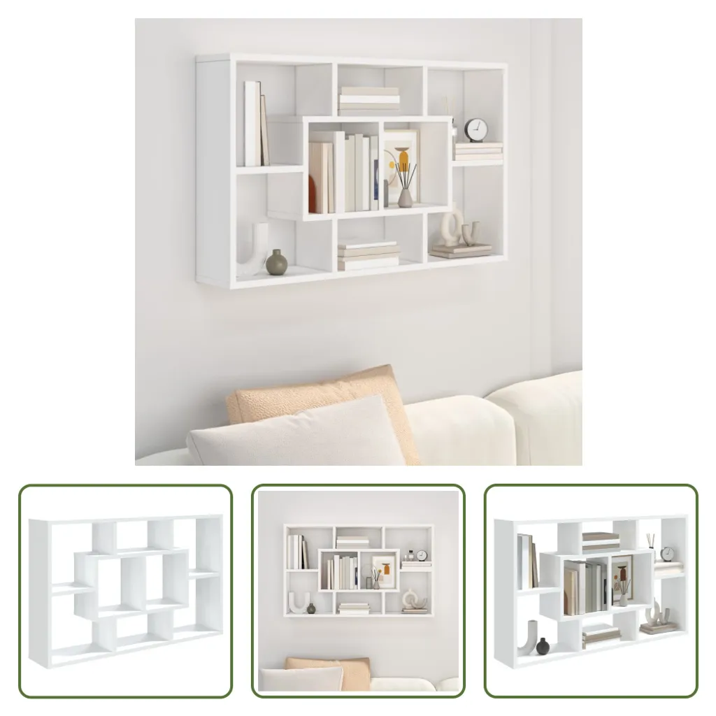 Scaffale Ufficio Bianco 85cm - Mobile a Parete Organizzazione Documenti - 8