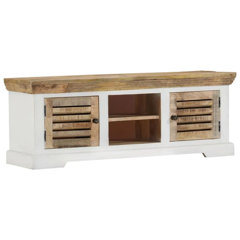 Meuble TV Durable en Bois de Manguier 110x30x40 cm - Fini les Meubles Fragiles
