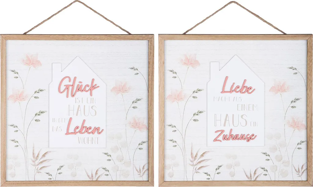 Habillez vos Murs : Lot 2 Cadres Fleurs Blancs en Bois MDF 35cm Gilde