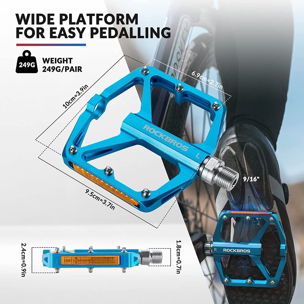 ROCKBROS Fahrradpedale mit Reflektoren Platform Pedale, Produktbild 3