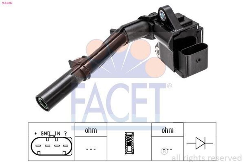 FACET 9.6526 Zündspule passend für MERCEDES-BENZ C-Klasse Limousine (W204) C-Klasse T-modell (S204) C-Klasse T-modell (S205) E-Klasse Limousine (...