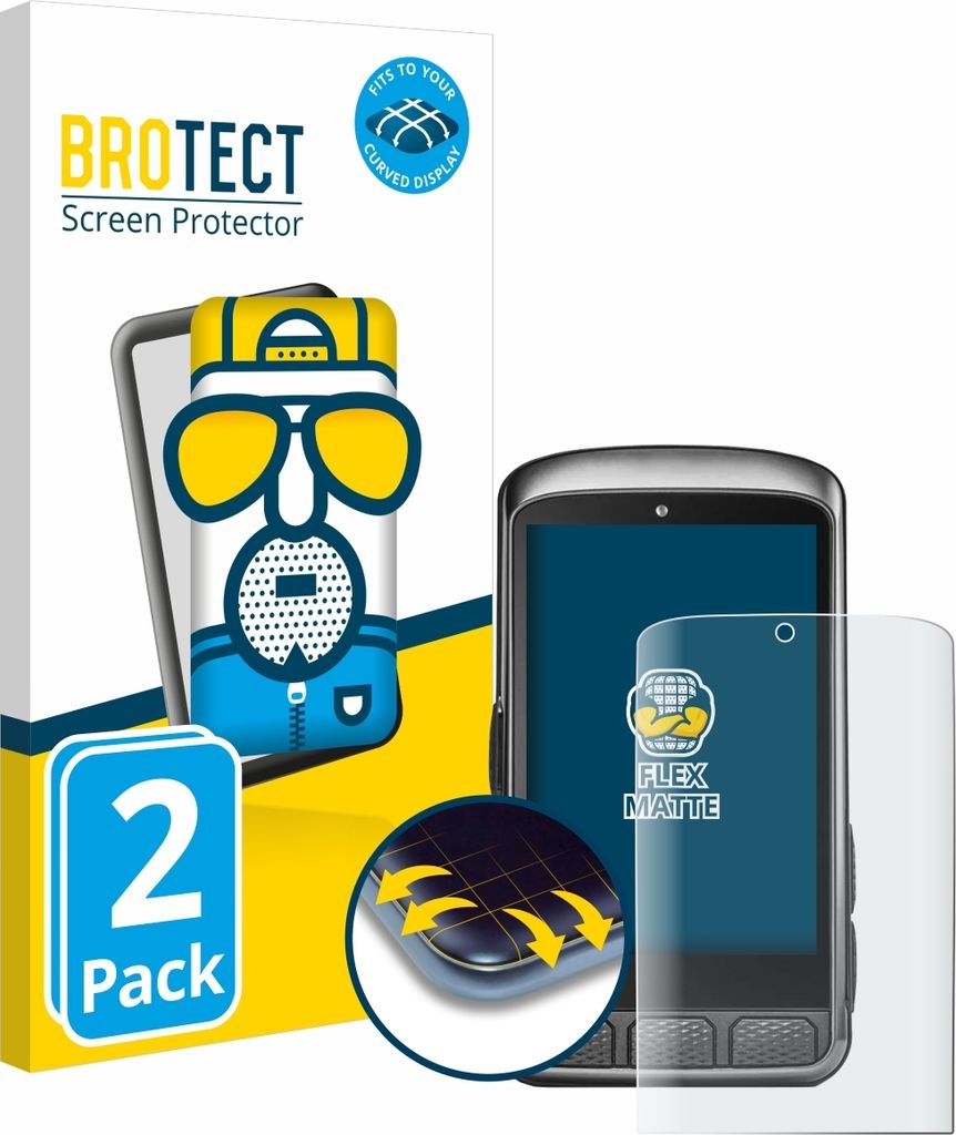 2x BROTECT Fullscreen Schutzfolie für Wahoo Elemnt ACE Displayschutz Folie Fullcover Matt Entspiegelungsfolie