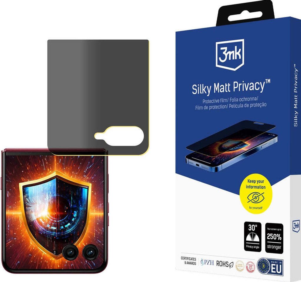 3mk Display Schutzfolie Privatisierung Film Handyfolie Silky Matt Privacy für Motorola Razr 60 Ultra Self-Heal