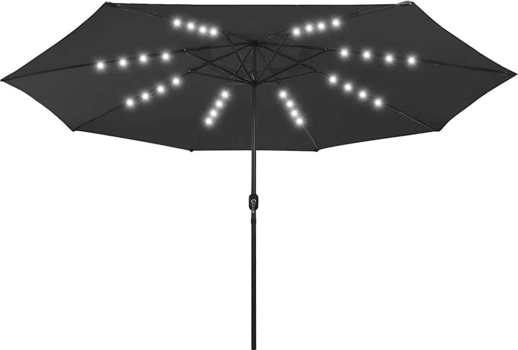 vidaXL Slunečník s LED osvětlením 400 cm černý Obrázek produktu 