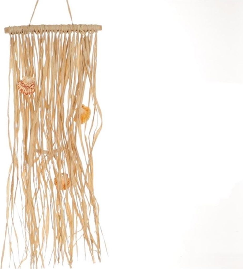 Boho-Wanddeko aus Raffia, in vielen Größen & Ausführungen erhältlich | Boho-Raffia-Deko, Farbe:Boho Hängedeko 65x27cm
