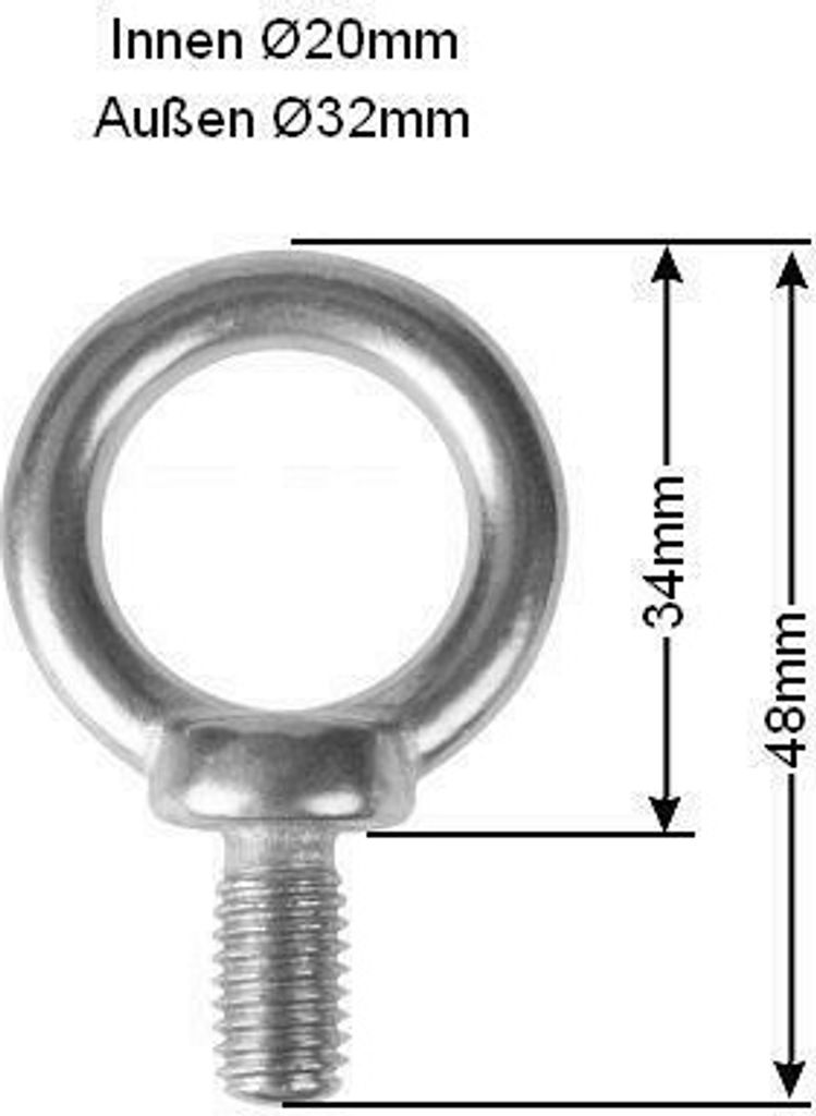 Edelstahl Ringbolzen V4A Augenbolzen Ringschraube Schraube Öse M6 M8 M10 M12 M16 M8