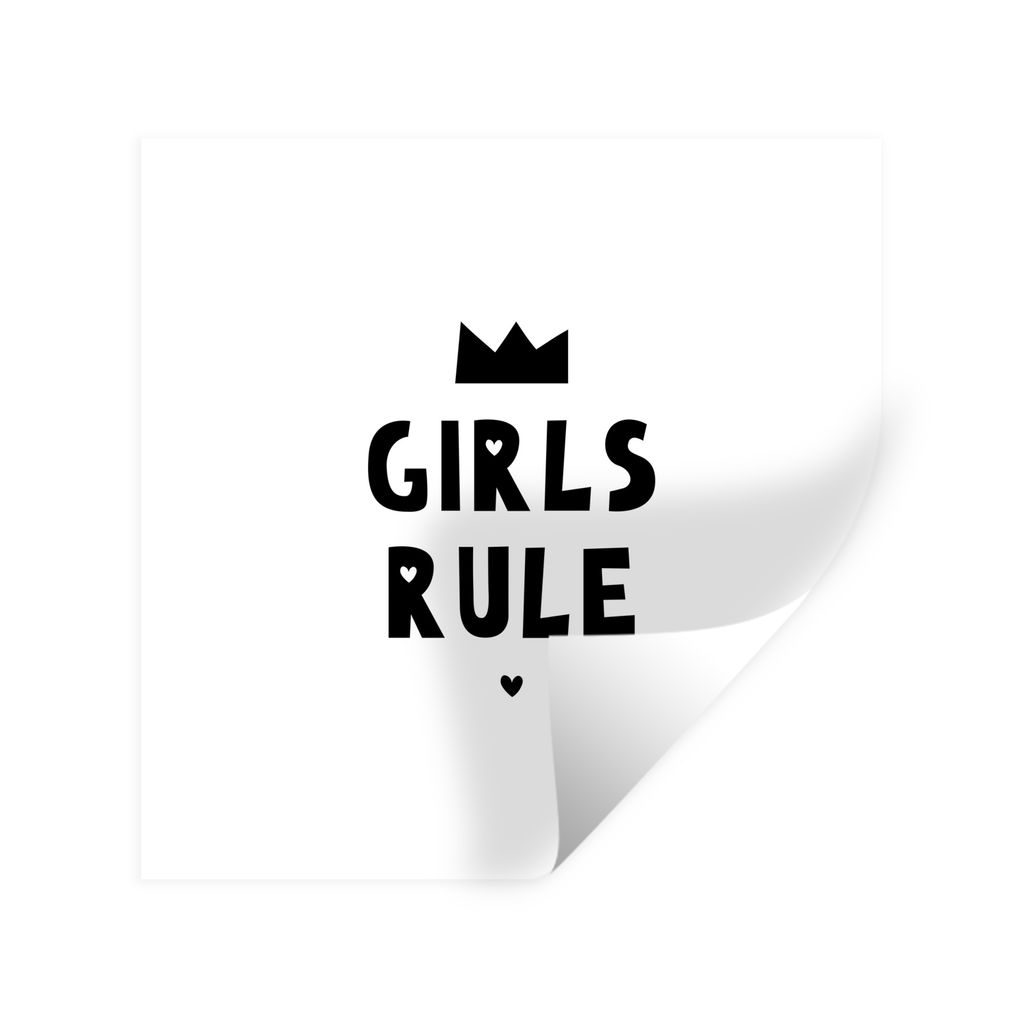 MuchoWow Wandtattoo Wandsticker Wandaufkleber Zitate - Kinder - Mädchen - Mädchen regieren - Sprichwörter 30x30 cm Selbstklebend und Repositio...