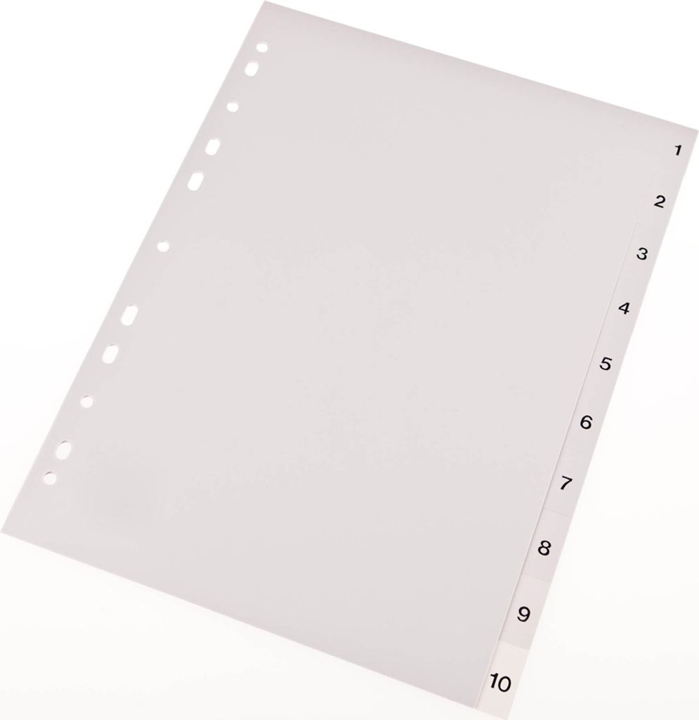proOFFICE Kunststoff Register Zahlen A4 10-teilig Produktbild 