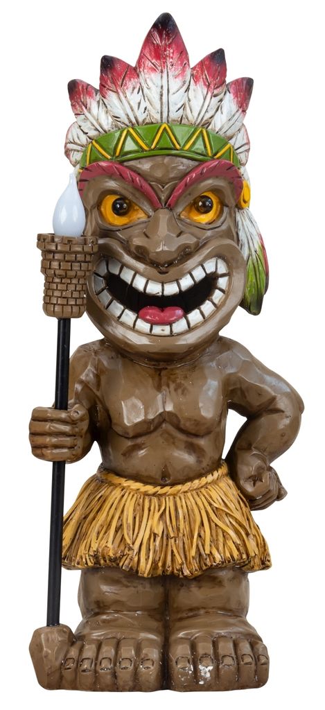 Hawaii Tiki Figur mit Solarlicht - Exotische Gartenfigur 50,5 cm