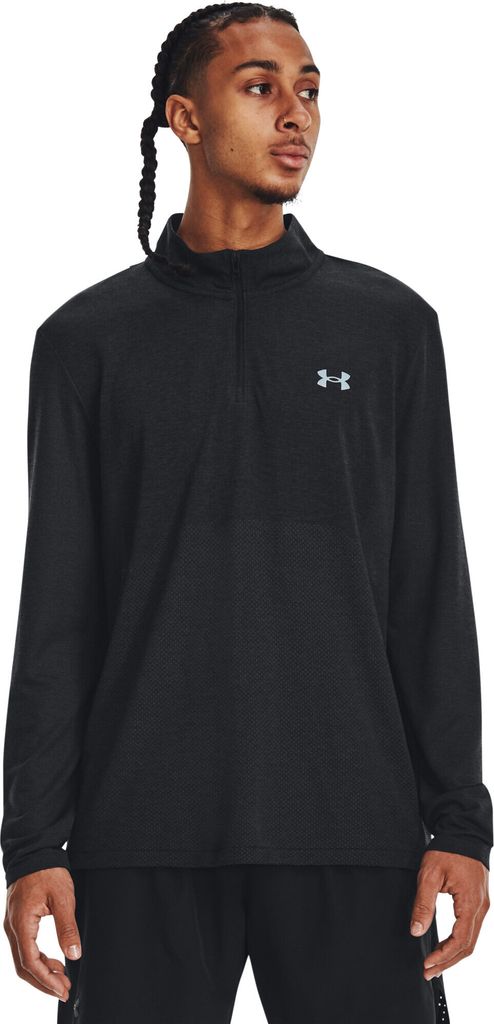 Under Armour Ua Seamless Stride 1/4 Zip T-Shirt-Schwarz 1378168-001__LG