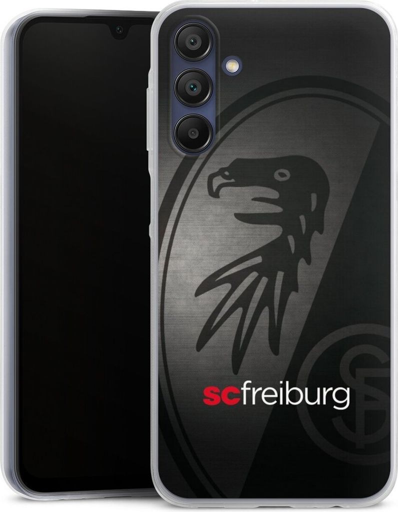 DeinDesign Slim Hülle für Samsung Galaxy A15 5G Silikon Case Ultra Dünn Handyhülle Metallic Look Offizielles Lizenzprodukt SC Freiburg