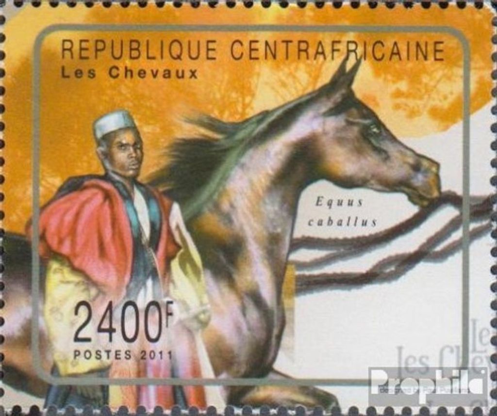 Briefmarken Zentralafrikanische Republik 2011 Mi 3077 (kompl.Ausg.) postfrisch Pferde