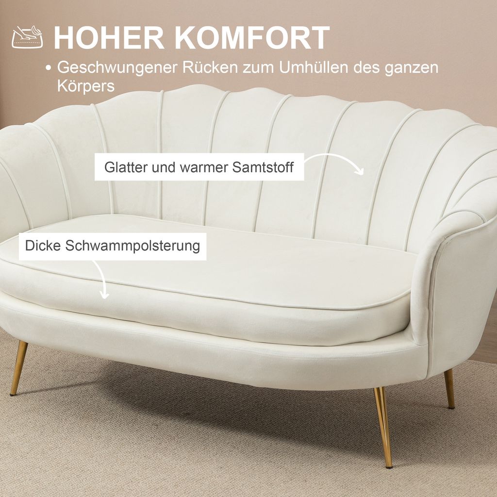 HOMCOM 2 Sitzer Sofa, Couch, gepolsterter Polstersofa, Produktbild 5