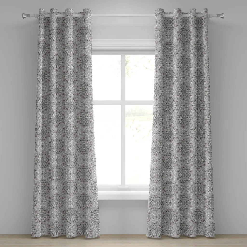 Rideau floral imprimé à œillets en tissu soyeux 280 cm x 175 cm rose