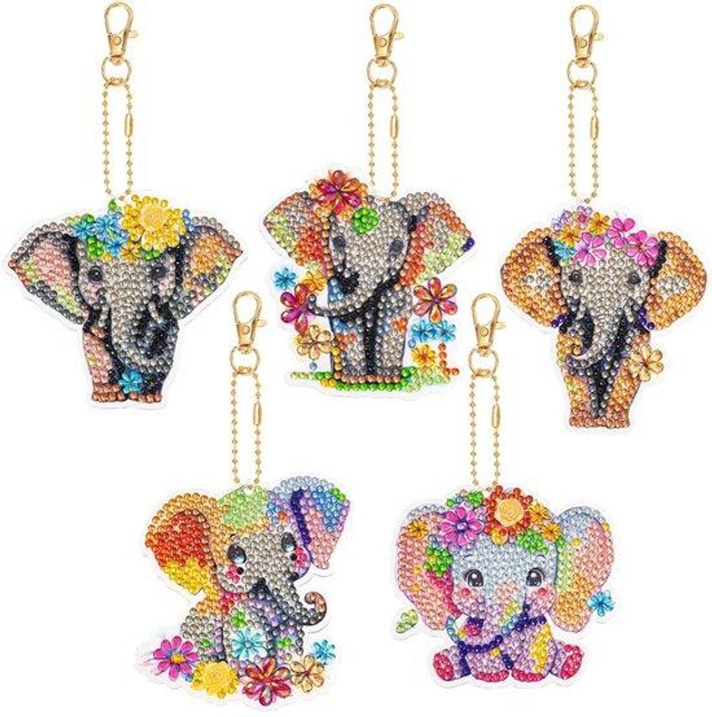 5D Diamond Art Elefant Schlüsselanhänger Dekoration