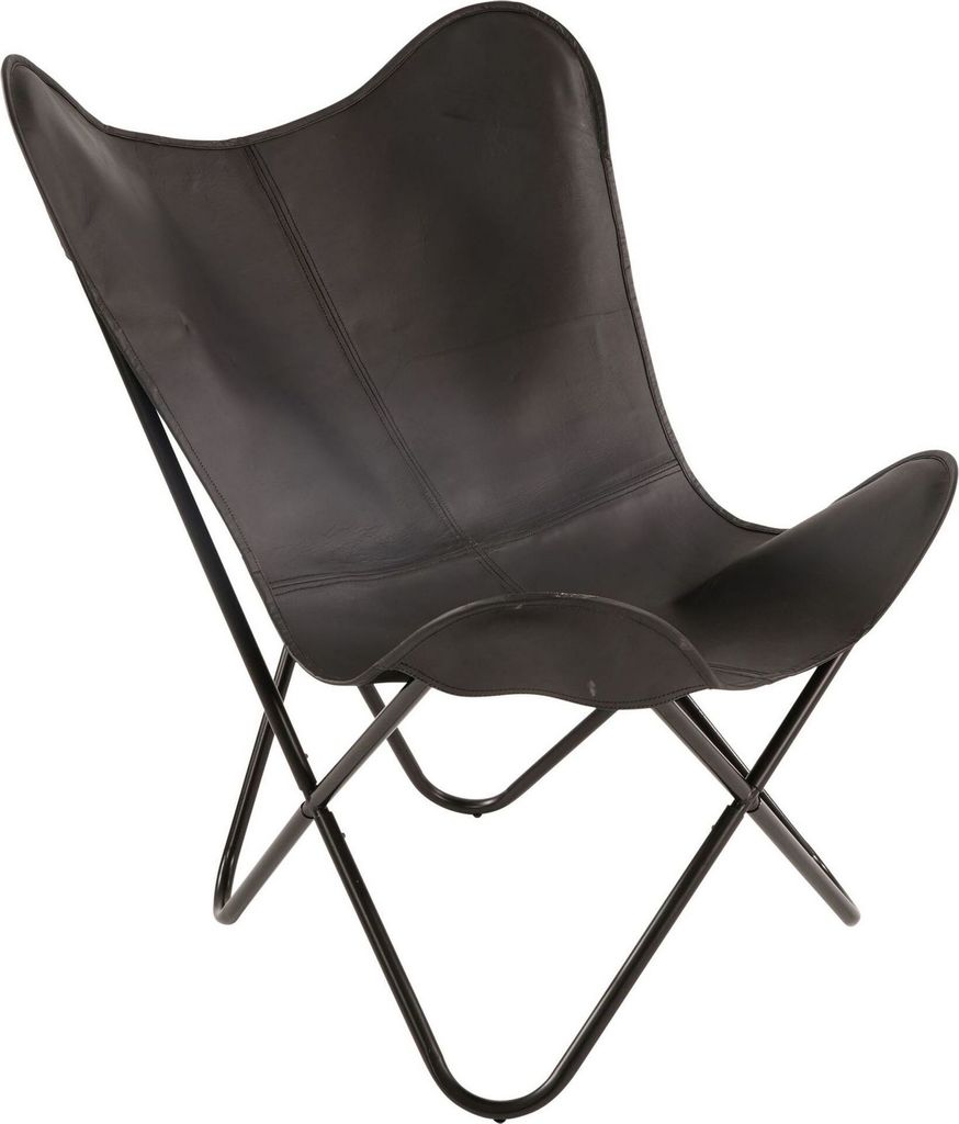 Lesli Living Butterfly-Sessel Buffalo 75x75x87 cm Schwarz Zdjęcie produktu 