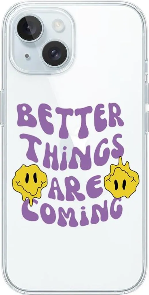 Cover iPhone 15 Trasparente Flessibile - Scritta Motivazionale Arrivano Cose Migliori