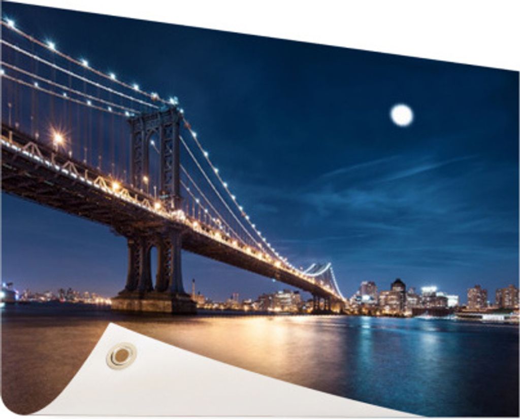 Gartenposter - 60x40 cm - Mondlicht über der Brücke von Manhattan - Modernes Wandbilder - Amerikanische Städte