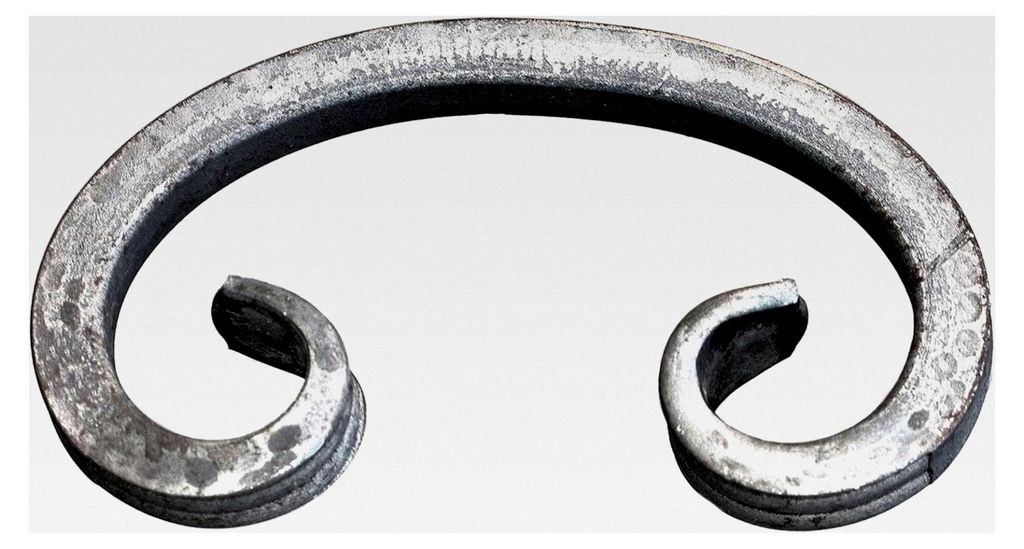 C Schnörkelbogen aus geschmiedetem Eisen, 12x12mm Vierkantstahl, Zierelement für Geländer, Zaun und mehr, 150x82mm