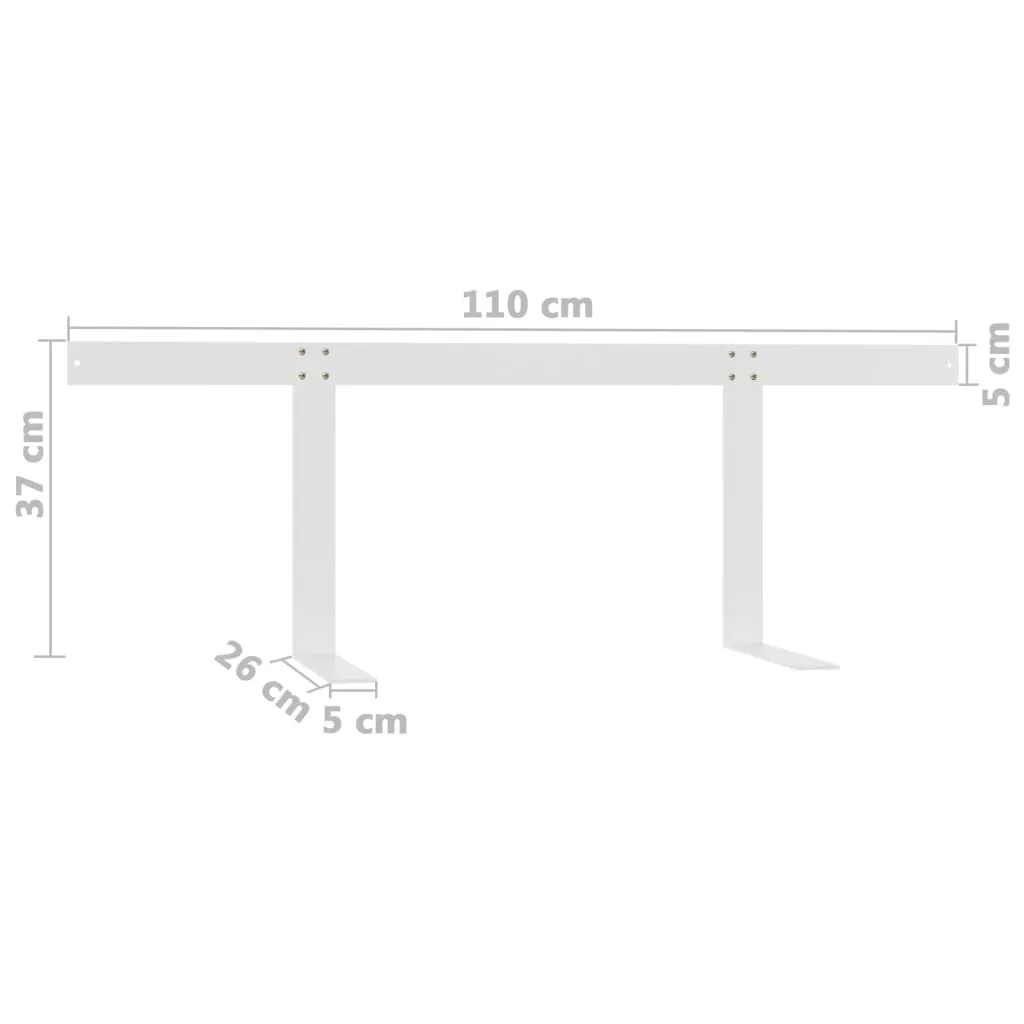 Dossier de Canapé en Palette 110 cm Blanc - Support Métallique Fixe