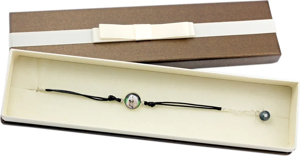 Levriero afgano, Afgano - Bracciale in una scatola con la tua foto, gioiello femminile, un regalo eccellente del marchio Art-Dog.