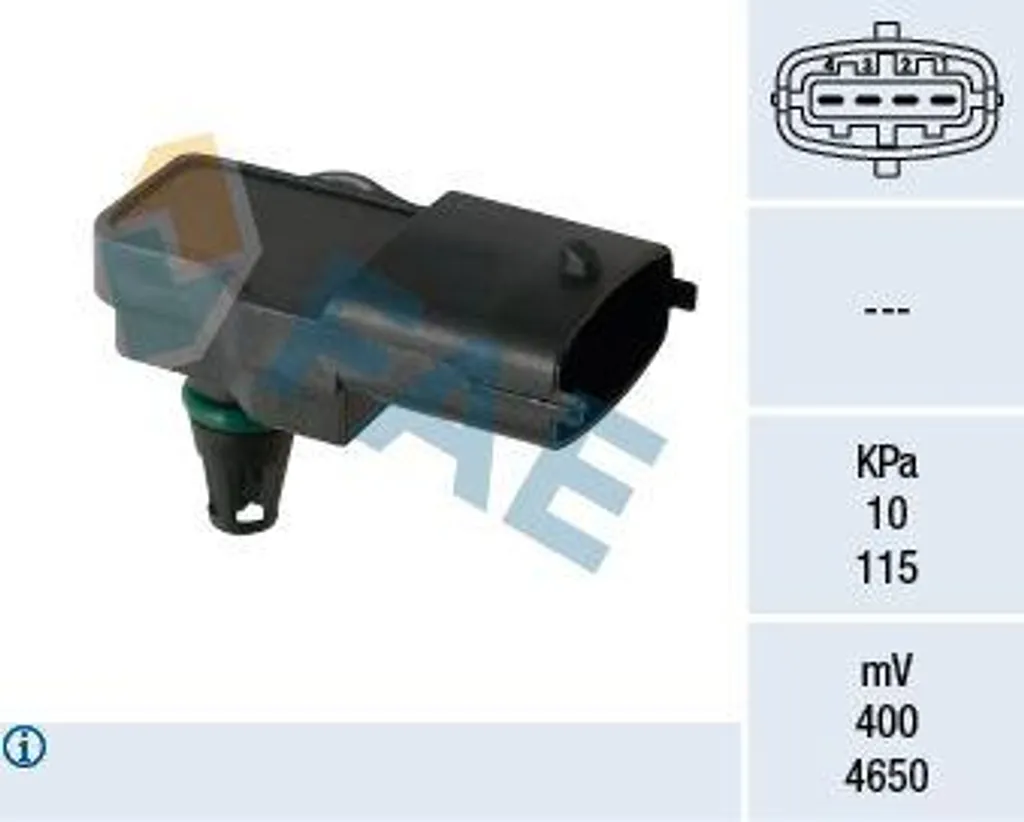 FAE 15172 Sensore Pressione Collettore Aspirazione per Honda Jazz 480ED1008060