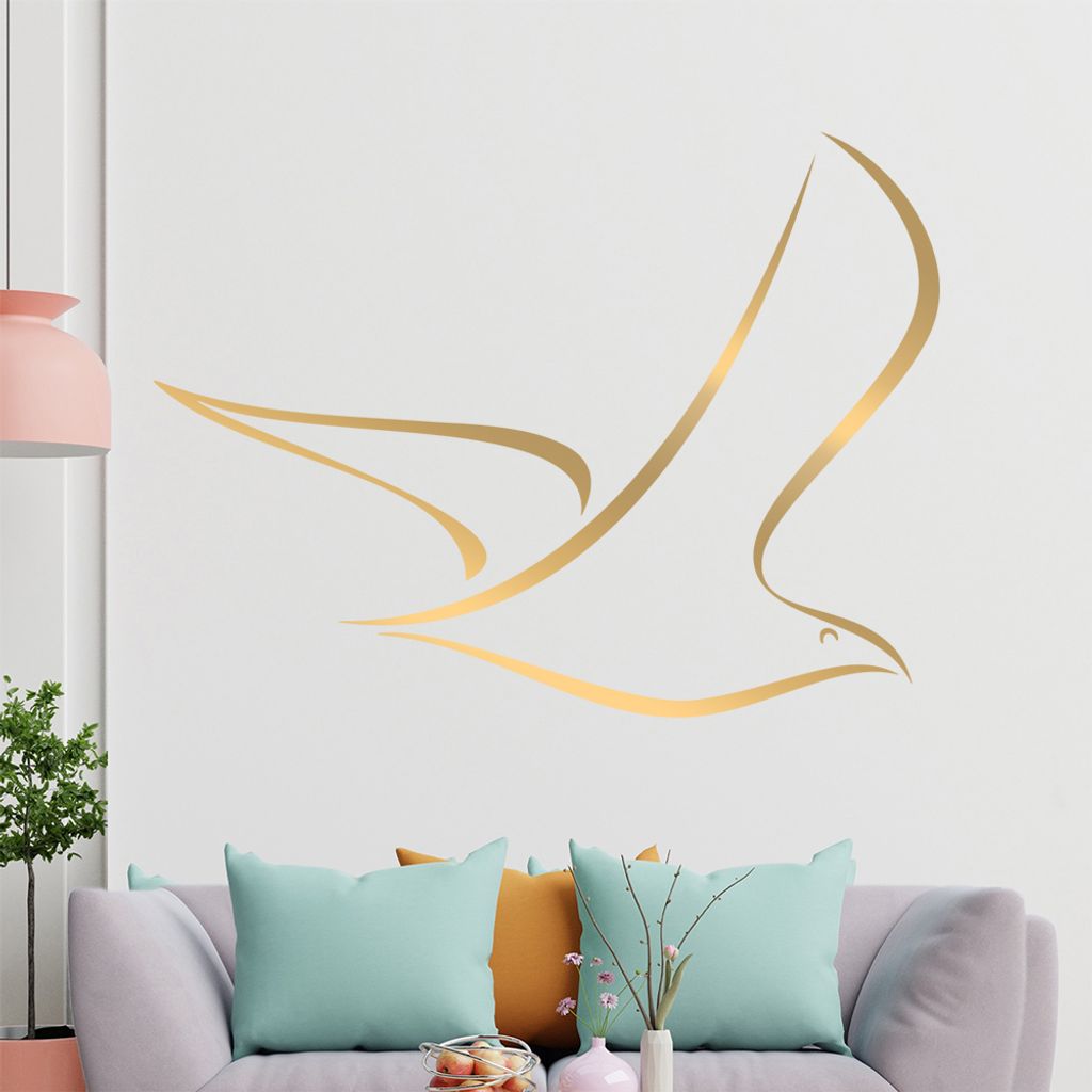Vogel Linien Wandtattoo in 6 Größen - Wandaufkleber Wall Sticker - Dekoration, Küche, Wohnzimmer, Schlafzimmer, Badezimmer