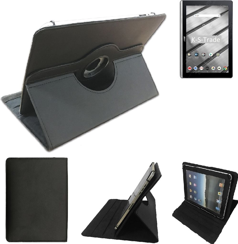High quality kompatibel mit Acer Iconia One 10 B3-A50 Schutz Hülle 360° Tablet Case Schutzhülle Flip Cover schwarz. Tablet Hülle drehbar