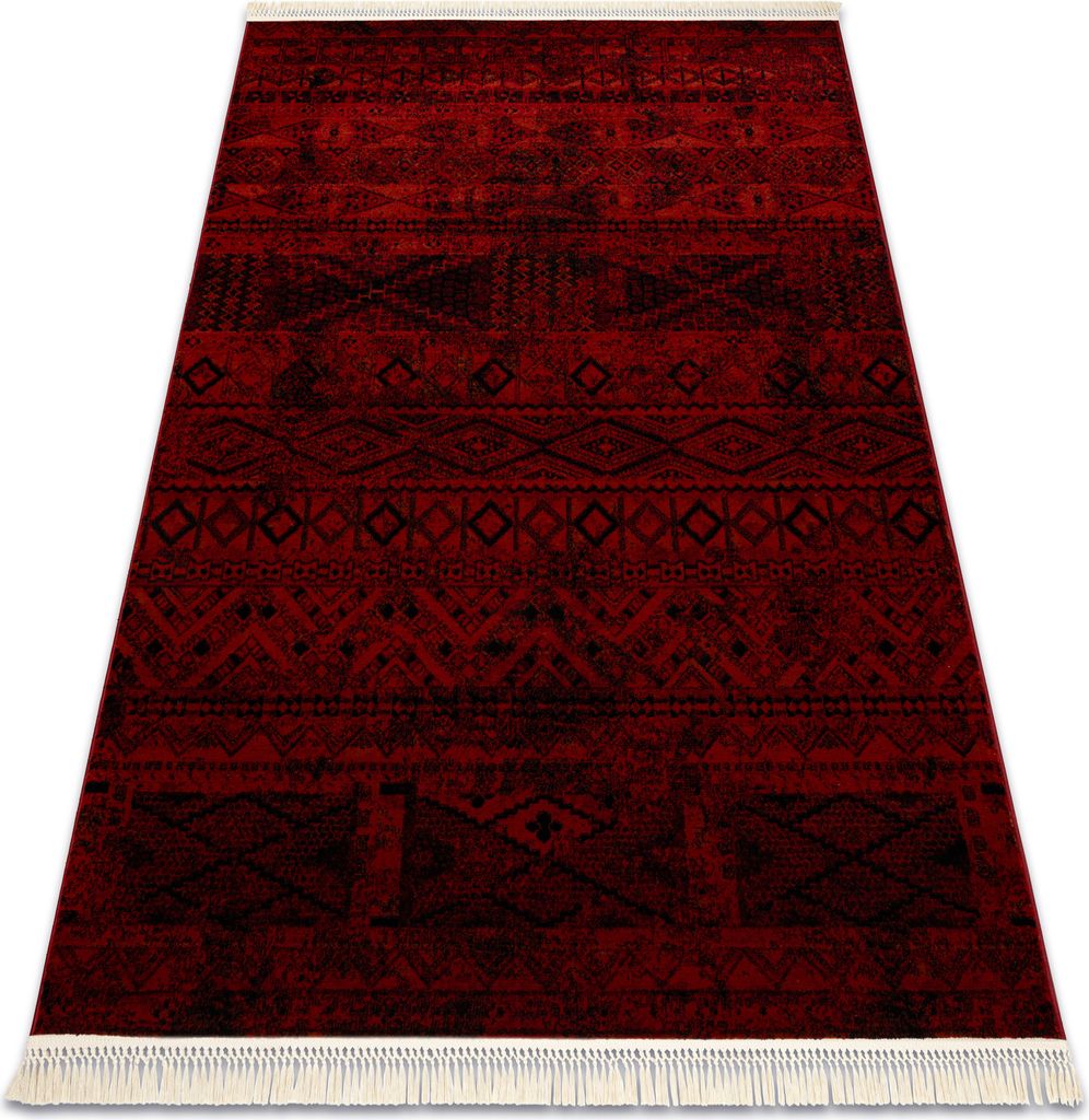 ORIENT 4722 Teppich burgund / schwarz Orientalisch, mit Fransen rot 300x400 cm