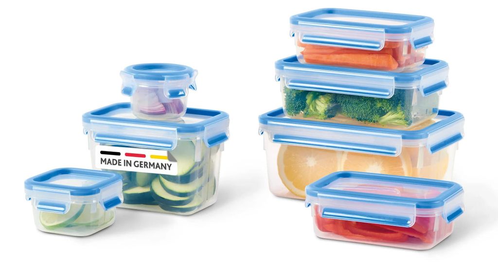 EMSA N1031600, Set, Rechteckig, 5,75 l, Blau, Transparent, Produktbild 