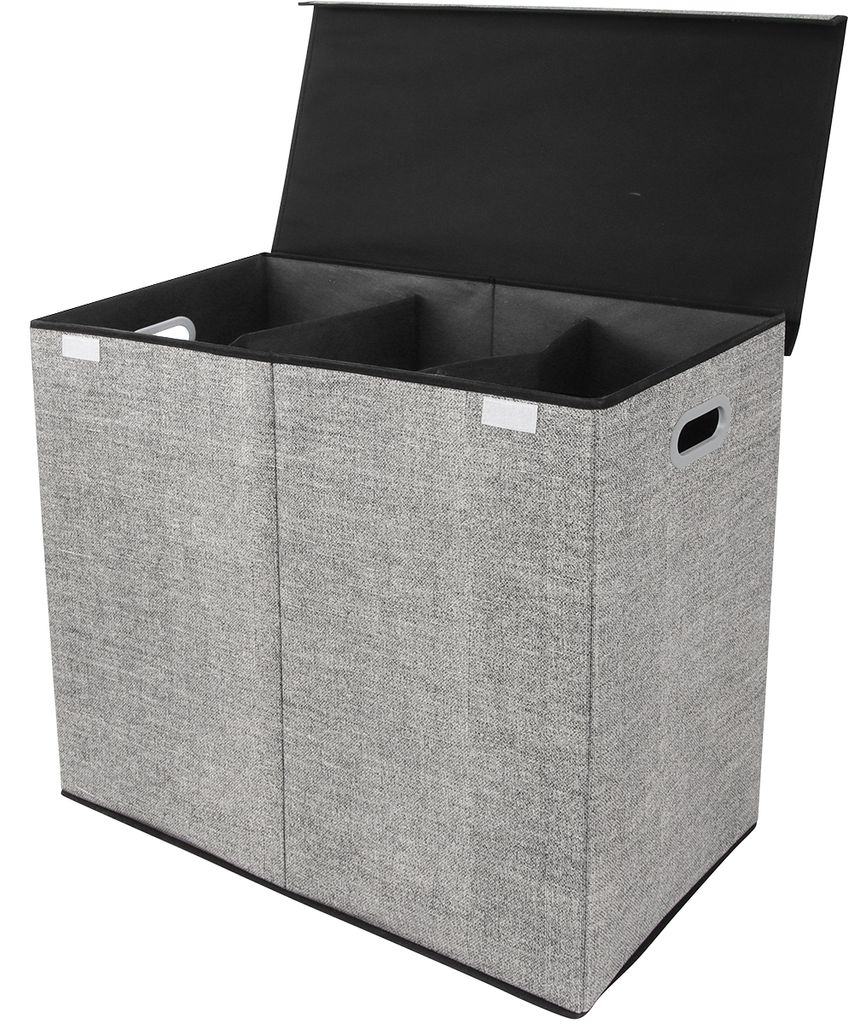 Zonovi Wasmand – Drie Vakken Met Deksel – 3 in 1 Wasmand - Productafbeelding 