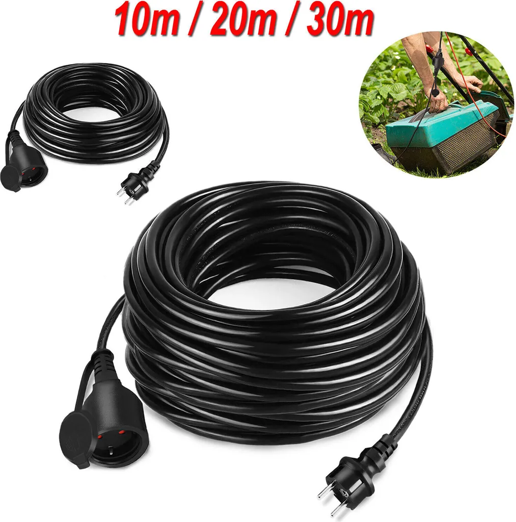 Rallonge Électrique 20m pour Jardin et Chantier IP44 Câble de Qualité 230V