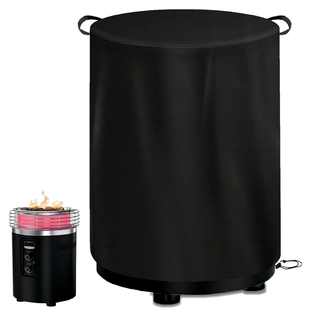 Schutzabdeckung für ölfreie Putenfritteusen und Grills, wasserdichte 600D-Feuerstellenabdeckung mit zwei Griffen, 60 x 74 cm, Schwarz, Stil 1, In...