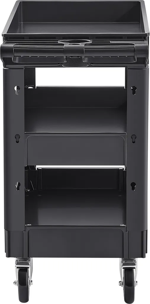 Carrello universale per carichi pesanti SucceBuy con 3 ripiani, portata 250 kg, carrello in plastica scorrevole con ruote girevoli a 360° (2 con freno), maniglia ergonomica per stoccaggio/garage/pulizia