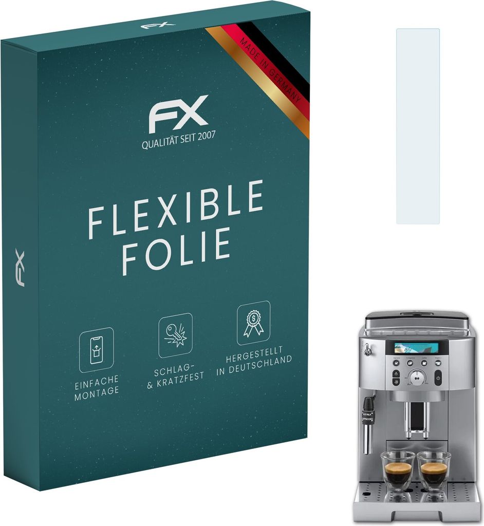 atFoliX FX-ActiFleX 2x Schutzfolie kompatibel mit DeLonghi Magnifica S (ECAM250.31.SB) Folie