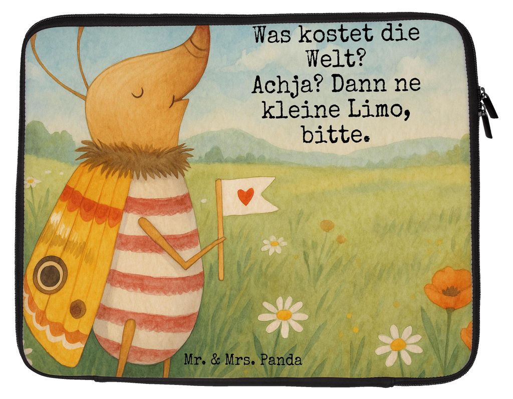 Mr. & Mrs. Panda Laptop Tasche Nachtfalter Fähnchen Design 27 x 36 cm - Weiß - Geschenk, Küche Deko, Hülle, Laptoptasche, Spruch Witzig, Notebo...