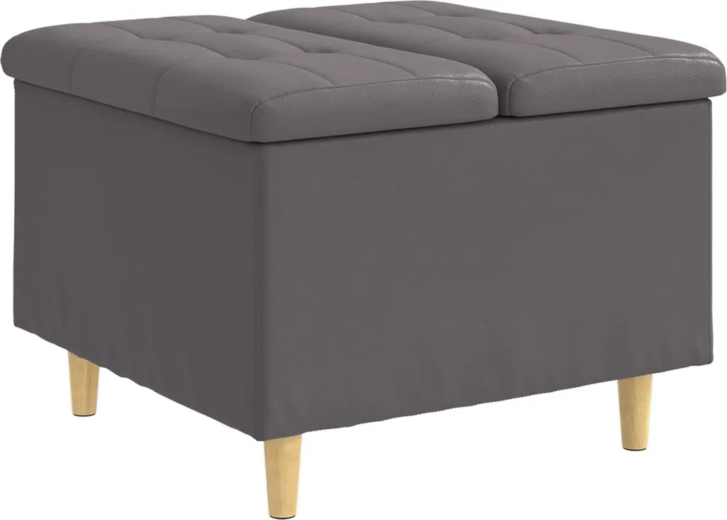 Offerta Pouf Contenitore Grigio 60x60x45 Ecopelle | Miglior Prezzo