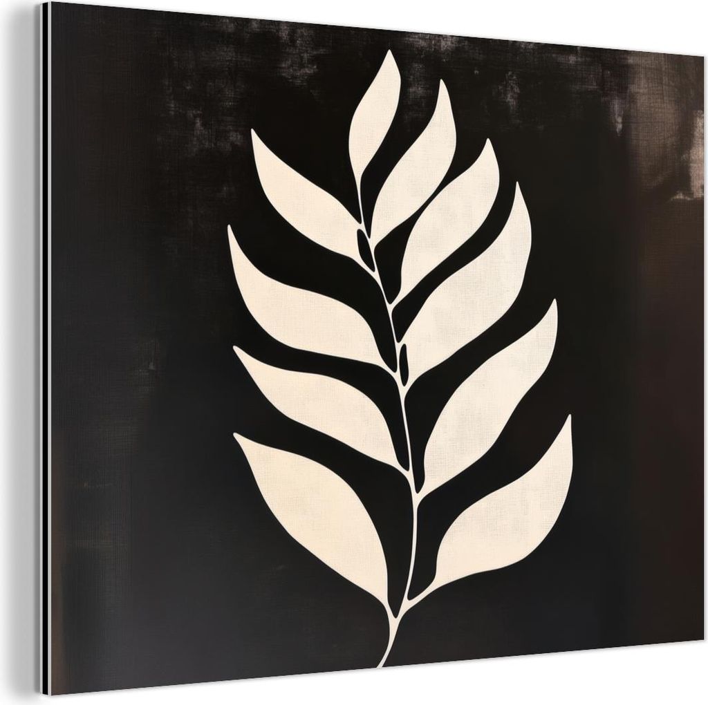 MuchoWow Wanddekoration Metall Metallbild Wandkunst 80x60 cm Klinge - Weiß - Minimalistisch MuchoWow Aluminium Gemälde - Alubild