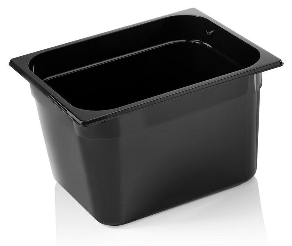 6x GN Behälter 1/2 GN 96 Black, 200 mm, schwarz, Polycarbonat