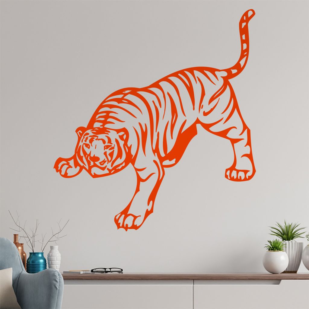 Tiger Wandtattoo in 6 Größen - Wandaufkleber Wall Sticker - Dekoration, Küche, Wohnzimmer, Schlafzimmer, Badezimmer