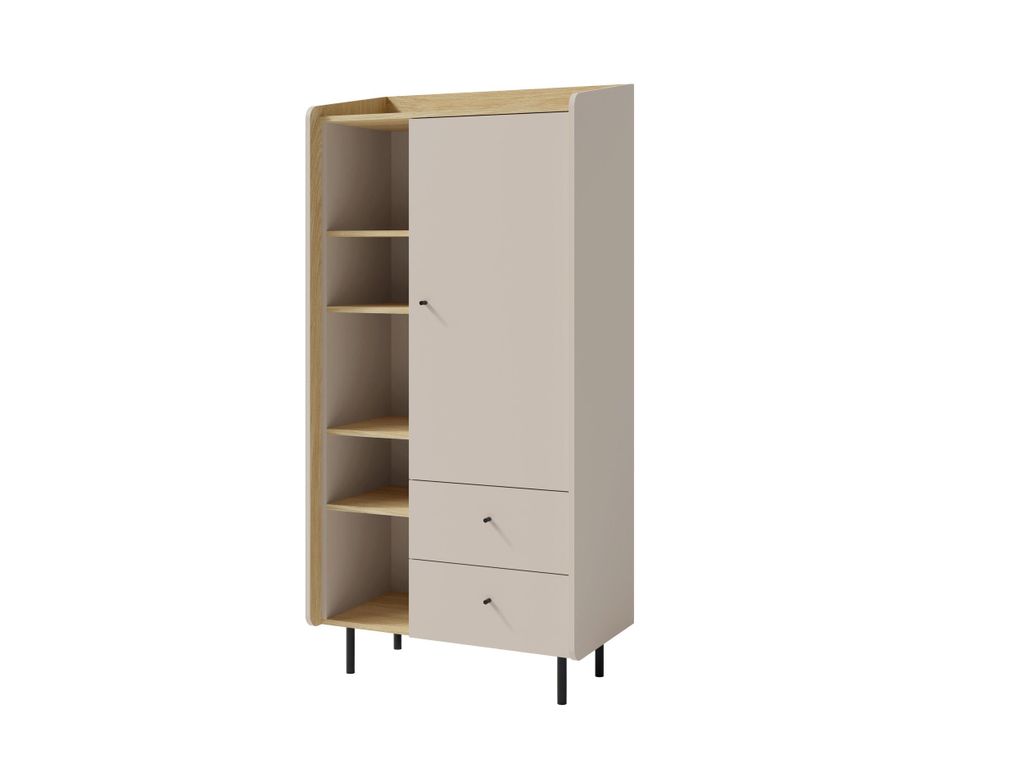 Kommode - Sideboard – Kommode mit Schubladen und Türen - Schubladenkommode - ALESSIO System 5 – 80 cm - Beige - Modernes Design mit viel Stauraum