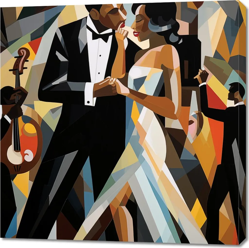 Quadro Moderno Jazz 90x90 - Wall Art Armonia Serale per Loft Urbani