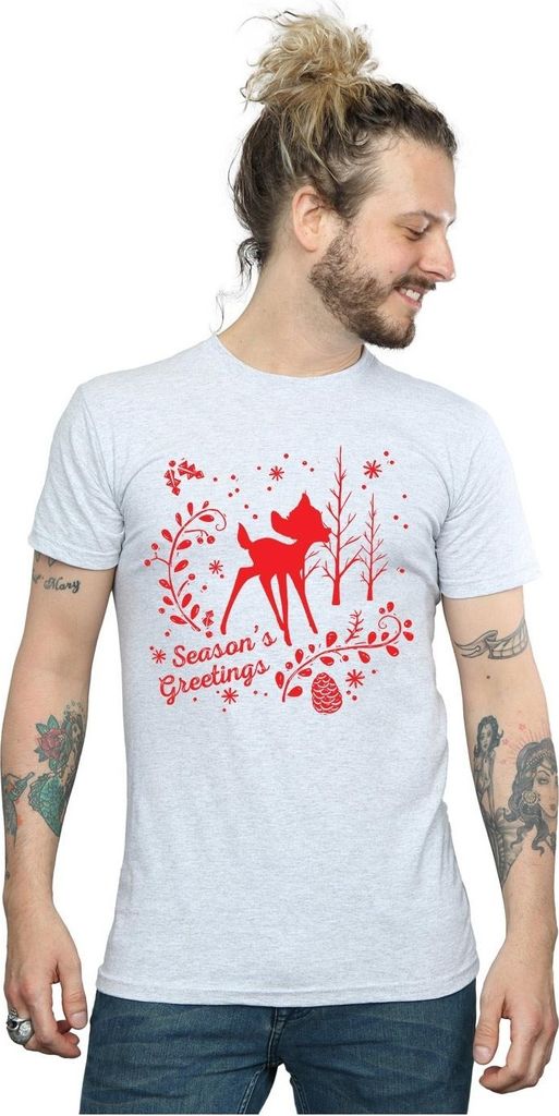 Disney - "Christmas Greetings" T-Shirt für Herren BI18295 (M) (Grau)